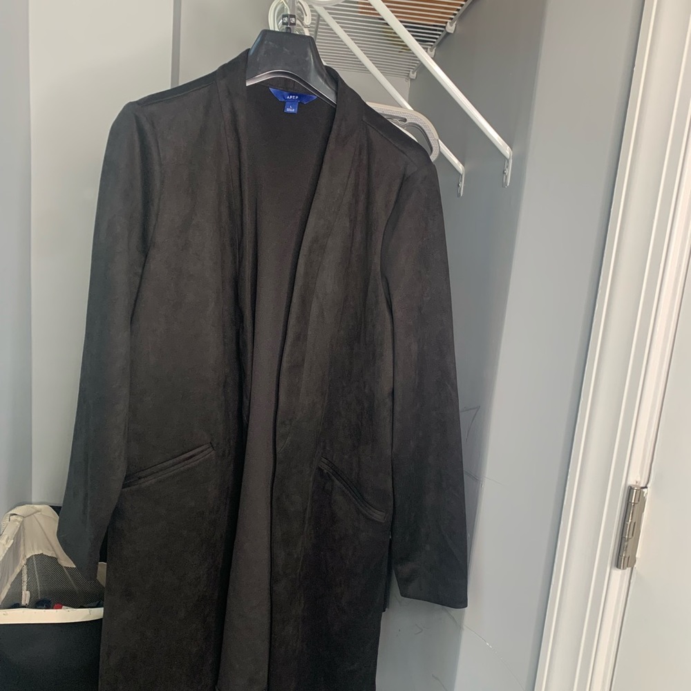 Black Suede Blazer w No Buttons